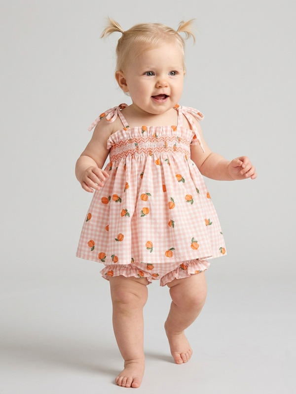 26CB-528 Jesusito Bebe Estampado Vichy con Punto Smock Mod. Claudia - Imagen 1