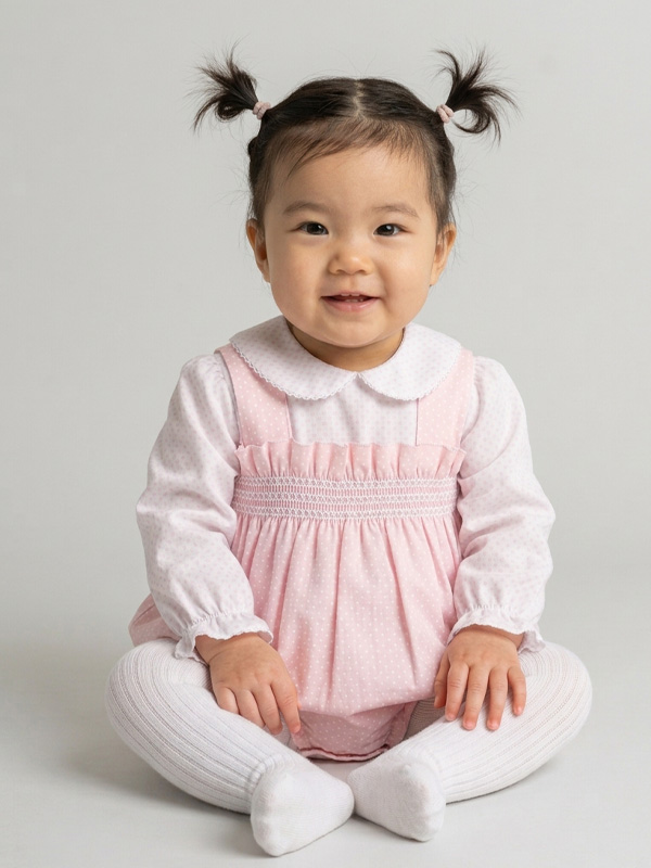 025CB-656 Conjunto Bebe 2 Piezas Ranita Smock Mod. Patry - Imagen 1